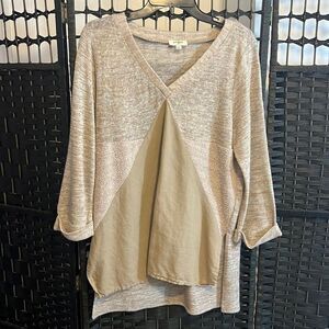 Umgee Beige Oversized Sweater/Top Size Large